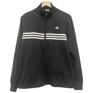 Adidas black three stripe full zip track jacket Men’s XL